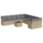 vidaXL Set de sofás de jardín 11pzas con cojines ratán sintético beige vidaXL Set de sofás de jardín 11pzas con cojines ratán sintético beige