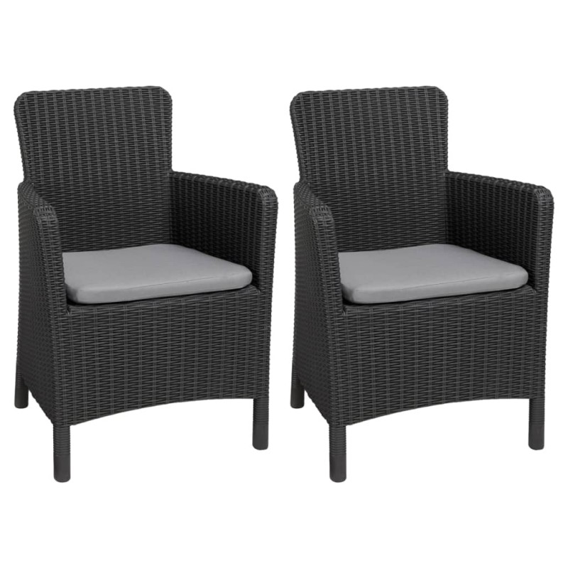 Allibert Silla de comedor de jardín 2 uds Trenton gris grafito Allibert Silla de comedor de jardín 2 uds Trenton gris grafito