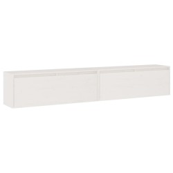 vidaXL Armario de pared 2 uds madera maciza de pino blanco 100x30x35cm