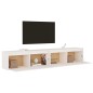 vidaXL Armario de pared 2 uds madera maciza de pino blanco 100x30x35cm vidaXL Armario de pared 2 uds madera maciza de pino blanco 100x30x35cm