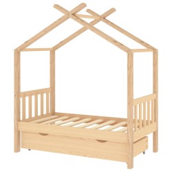 vidaXL Estructura de cama infantil con cajón madera de pino 70x140 cm