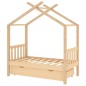 vidaXL Estructura de cama infantil con cajón madera de pino 70x140 cm vidaXL Estructura de cama infantil con cajón madera de pino 70x140 cm