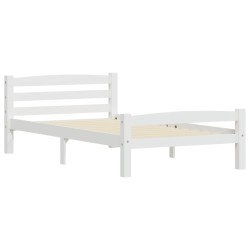 vidaXL Estructura de cama de madera maciza de pino blanca 90x200 cm