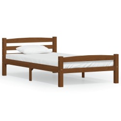 vidaXL Estructura de cama madera maciza pino marrón miel 90x200 cm