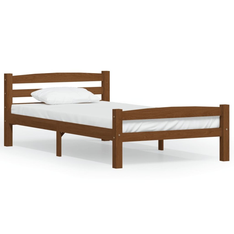 vidaXL Estructura de cama madera maciza pino marrón miel 90x200 cm vidaXL Estructura de cama madera maciza pino marrón miel 90x200 cm