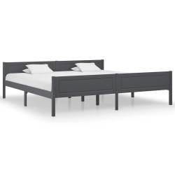 vidaXL Estructura de cama de madera maciza de pino gris 200x200 cm