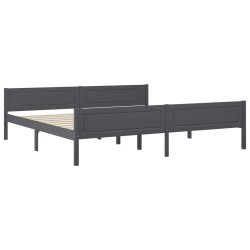 vidaXL Estructura de cama de madera maciza de pino gris 200x200 cm