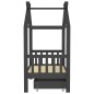 vidaXL Estructura de cama infantil y cajón madera pino gris 70x140cm vidaXL Estructura de cama infantil y cajón madera pino gris 70x140cm