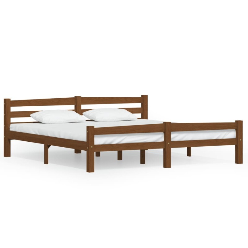 vidaXL Estructura de cama madera maciza pino marrón miel 180x200 cm