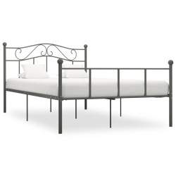 vidaXL Estructura de cama de metal gris 140x200 cm