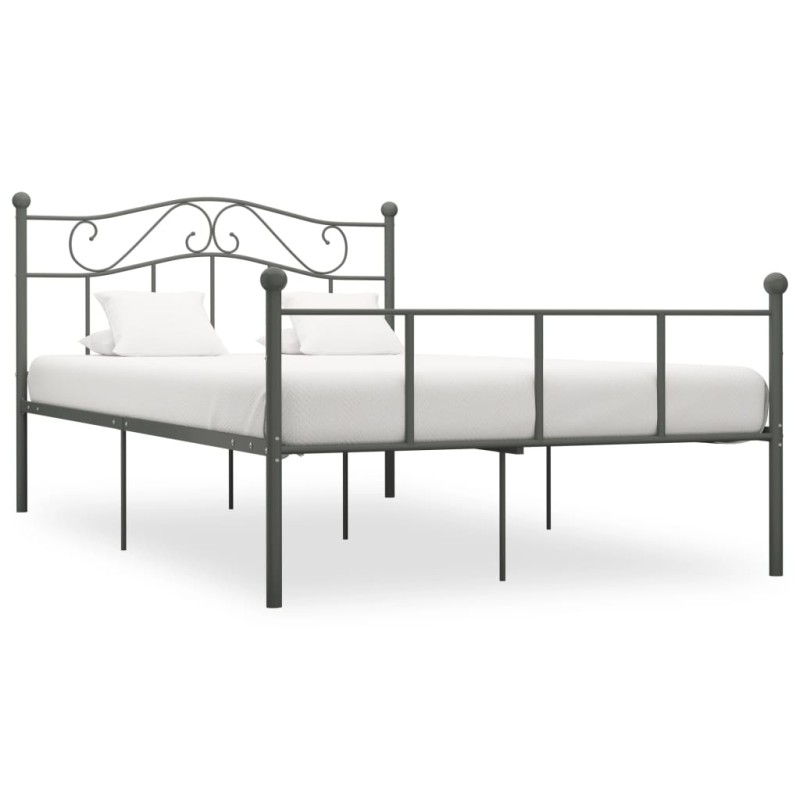 vidaXL Estructura de cama de metal gris 140x200 cm