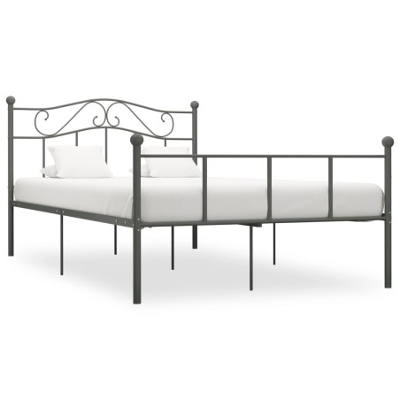 vidaXL Estructura de cama de metal gris 140x200 cm