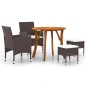 vidaXL Juego de comedor de jardín de 5 piezas marrón