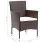 vidaXL Juego de comedor de jardín de 5 piezas marrón