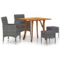 vidaXL Juego de comedor de jardín de 5 piezas gris vidaXL Juego de comedor de jardín de 5 piezas gris
