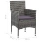 vidaXL Juego de comedor de jardín de 5 piezas gris vidaXL Juego de comedor de jardín de 5 piezas gris