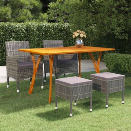 vidaXL Juego de comedor de jardín de 5 piezas gris