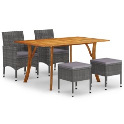 vidaXL Juego de comedor de jardín de 5 piezas gris
