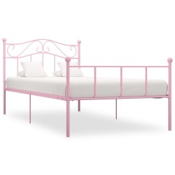 vidaXL Estructura de cama metal rosa 100x200 cm