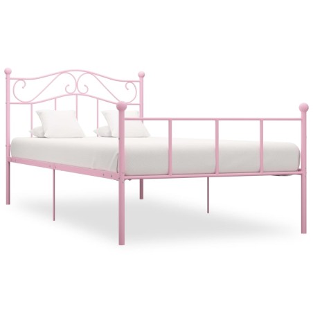vidaXL Estructura de cama metal rosa 100x200 cm