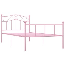 vidaXL Estructura de cama metal rosa 100x200 cm