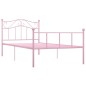 vidaXL Estructura de cama metal rosa 100x200 cm vidaXL Estructura de cama metal rosa 100x200 cm