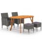 vidaXL Juego de comedor de jardín de 5 piezas gris vidaXL Juego de comedor de jardín de 5 piezas gris
