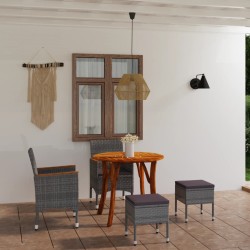 vidaXL Juego de comedor de jardín de 5 piezas gris