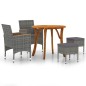vidaXL Juego de comedor de jardín de 5 piezas gris vidaXL Juego de comedor de jardín de 5 piezas gris