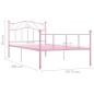 vidaXL Estructura de cama metal rosa 100x200 cm vidaXL Estructura de cama metal rosa 100x200 cm