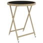 vidaXL Set comedor jardín 5 pzas ratán sintético vidrio templado beige