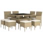 vidaXL Juego de comedor de jardín 9 piezas ratán sintético beige vidaXL Juego de comedor de jardín 9 piezas ratán sintético beige