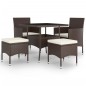 vidaXL Juego de comedor jardín 5 pzas ratán sintético marrón vidaXL Juego de comedor jardín 5 pzas ratán sintético marrón