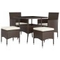vidaXL Juego de comedor jardín 5 pzas ratán sintético marrón vidaXL Juego de comedor jardín 5 pzas ratán sintético marrón