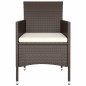 vidaXL Juego de comedor jardín 5 pzas ratán sintético marrón vidaXL Juego de comedor jardín 5 pzas ratán sintético marrón