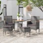 vidaXL Juego de muebles de jardín de 5 piezas ratán sintético gris vidaXL Juego de muebles de jardín de 5 piezas ratán sintético gris