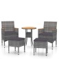 vidaXL Juego de muebles de jardín de 5 piezas ratán sintético gris vidaXL Juego de muebles de jardín de 5 piezas ratán sintético gris