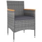 vidaXL Juego de muebles de jardín de 5 piezas ratán sintético gris vidaXL Juego de muebles de jardín de 5 piezas ratán sintético gris
