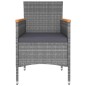vidaXL Juego de muebles de jardín de 5 piezas ratán sintético gris vidaXL Juego de muebles de jardín de 5 piezas ratán sintético gris
