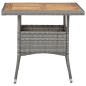 vidaXL Set de comedor jardín 5 pzas ratán sintético madera acacia gris