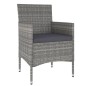 vidaXL Set de comedor jardín 5 pzas ratán sintético madera acacia gris