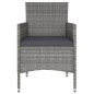 vidaXL Set de comedor jardín 5 pzas ratán sintético madera acacia gris