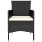 vidaXL Juego de muebles de jardín 5 piezas ratán sintético negro