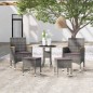vidaXL Juego de muebles de jardín de 5 piezas ratán sintético gris vidaXL Juego de muebles de jardín de 5 piezas ratán sintético gris