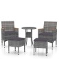 vidaXL Juego de muebles de jardín de 5 piezas ratán sintético gris vidaXL Juego de muebles de jardín de 5 piezas ratán sintético gris