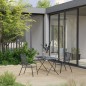 vidaXL Juego de comedor de jardín 3 piezas acero antracita 