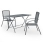 vidaXL Juego de comedor de jardín 3 piezas acero antracita 