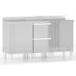 vidaXL Armarios de cocina comercial 3 unidades acero inoxidable vidaXL Armarios de cocina comercial 3 unidades acero inoxidable