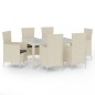 vidaXL Juego comedor de jardín 7 pzas y cojines ratán sintético blanco vidaXL Juego comedor de jardín 7 pzas y cojines ratán sintético blanco