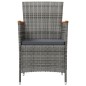 vidaXL Set de comedor de jardín 3 pzas y cojines ratán sintético gris vidaXL Set de comedor de jardín 3 pzas y cojines ratán sintético gris